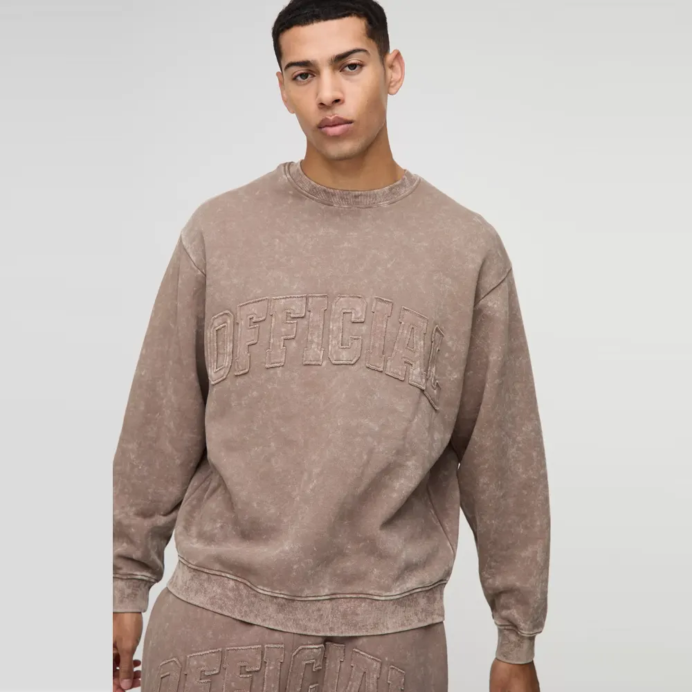 Custom Acid wash Patch Sweatshirt