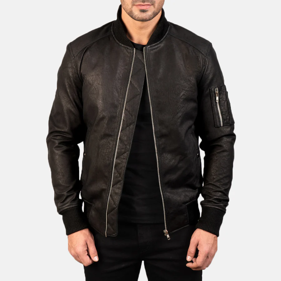 Custom Charcoal Bomber Jacket